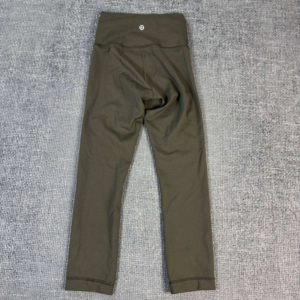 Lululemon Wunder Under High-Rise Crop Leggings 2 Dark Olive Green Luxtreme 21"